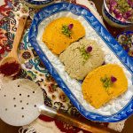 حلوا کفگیری دورنگ(زعفرانی،هل گردویی)